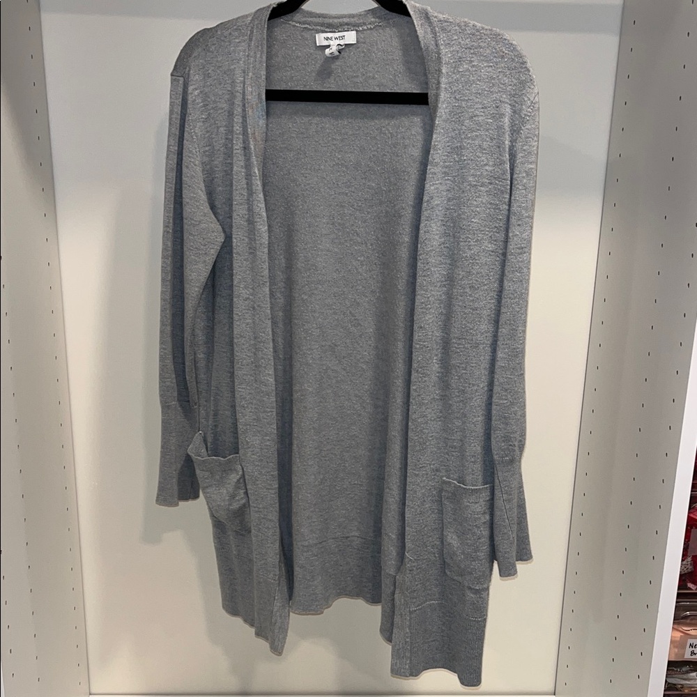 Heather Gray Cardigan with Pockets